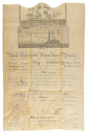 Lot #3 James Madison Signed Document