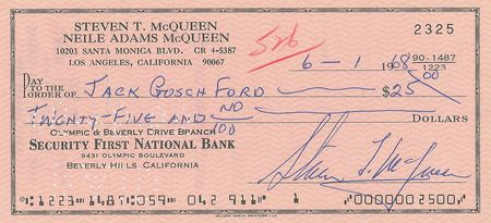 Lot #787 Steve McQueen Check - Image 1