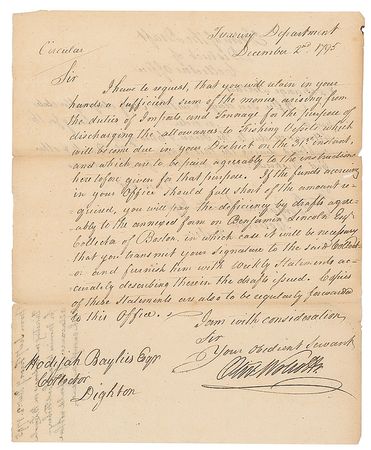 Lot #287 Oliver Wolcott, Jr Signed Letter - Image 1