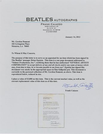Lot #649 Beatles: Brian Epstein Signed Document - Image 3