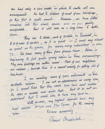 Lot #220 James Chadwick: To General Groves?