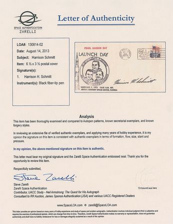 Lot #521 Harrison Schmitt Launch Day Cover - Image 2