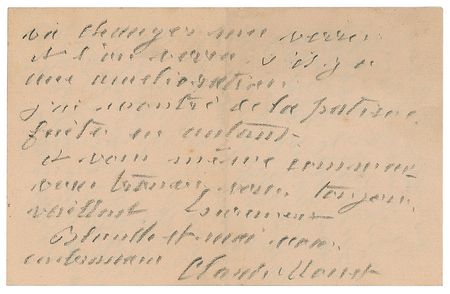 Lot #554 Claude Monet: Monet writes from Giverny gardens, concerned about 