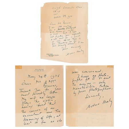 Lot #616 Aldous Huxley Letters - Image 1