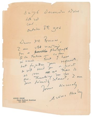 Lot #616 Aldous Huxley Letters - Image 4