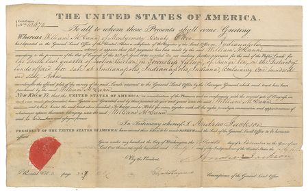 Lot #4 Andrew Jackson Signed Document