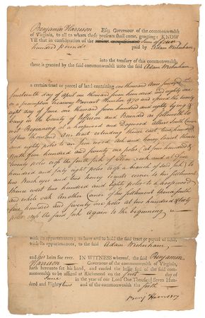 Lot #150 Benjamin Harrison Signed Document - Image 1