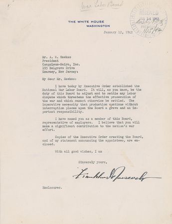 Lot #28 Franklin D. Roosevelt: I have today by