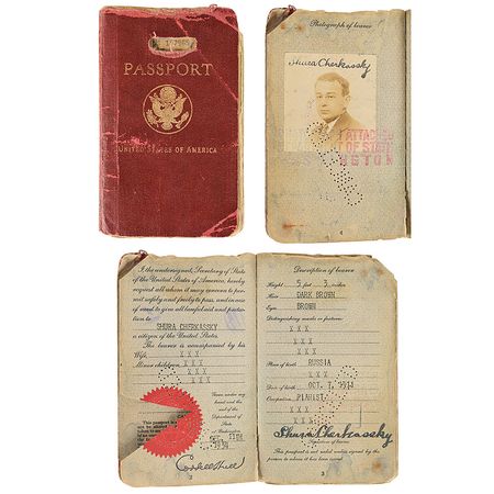 Lot #634 Shura Cherkassky: The concert pianist's well-traveled passport - Image 1