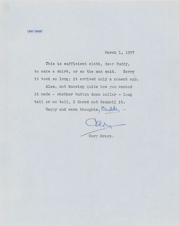 Lot #815 Cary Grant Typed Letter Signed - Image 1