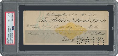 Lot #106 Benjamin Harrison Check - Image 1