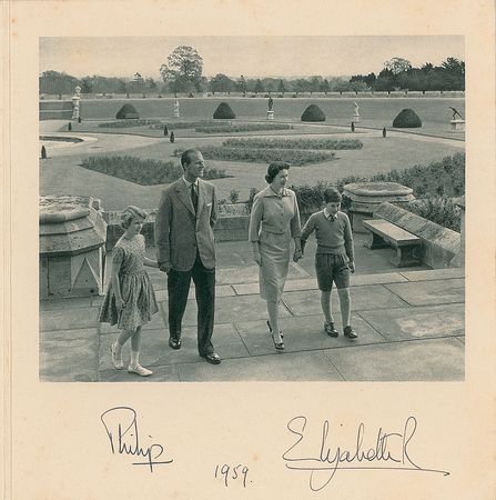 Lot #199 Queen Elizabeth II and Prince Philip Christmas Card - Image 1
