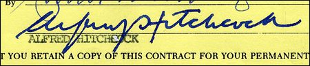 Lot #778 Alfred Hitchcock Signed Document - Image 1
