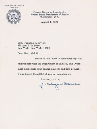 Lot #239 J. Edgar Hoover Letters - Image 2