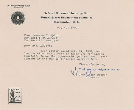 Lot #239 J. Edgar Hoover Letters - Image 4