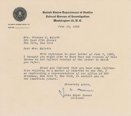 Lot #239 J. Edgar Hoover Letters - Image 5
