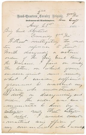 Lot #297 George A. Custer: The enraged 23-year-old Custer??I would court-martial any officer of my command who would receive and act on any order? transmitted by a rebel - Image 1