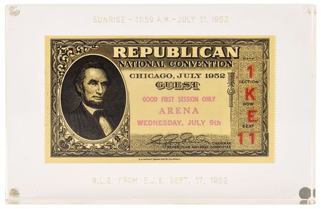 Lot #99 Dwight D. Eisenhower RNC Pass and Signature Pass and Signature - Image 1
