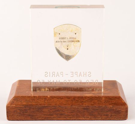 Lot #46 Dwight D. Eisenhower Typed Letter Signed to Robert L. Schulz with SHAPE Badge and Pocket Knife: 