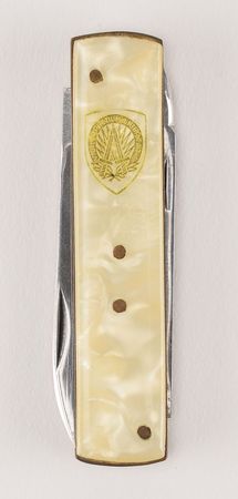 Lot #46 Dwight D. Eisenhower Typed Letter Signed to Robert L. Schulz with SHAPE Badge and Pocket Knife: 