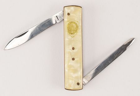 Lot #46 Dwight D. Eisenhower Typed Letter Signed to Robert L. Schulz with SHAPE Badge and Pocket Knife: 