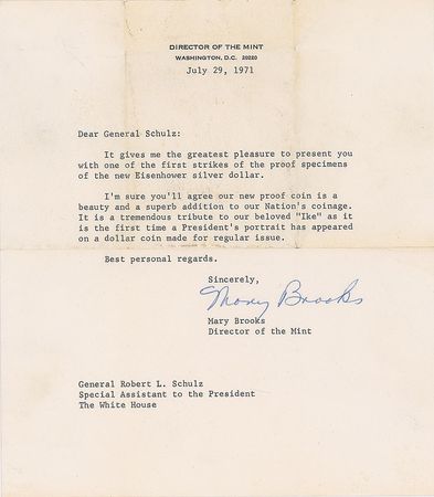 Lot #89 Dwight D. Eisenhower 'First Strike' and Proof Dollars and Signature Coins and Signature - Image 6