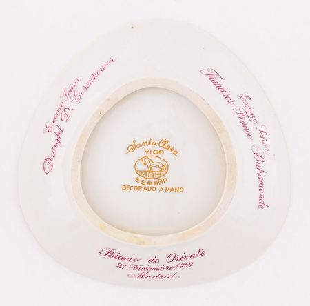 Lot #102 Dwight D. Eisenhower's Spanish Ashtray Gifted by Francisco Franco: Presented to President Eisenhower by Francisco Franco - Image 2