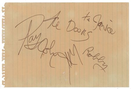 Lot #9192 The Doors Signatures and 1967 Handbill - Image 1