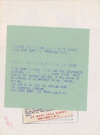 Lot #9500 Marilyn Monroe and Arthur Miller Original Photograph - Image 2