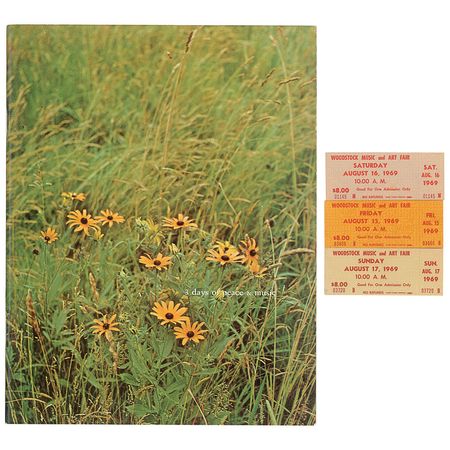 Lot #9046  Woodstock Tickets (3) and Program - Image 1