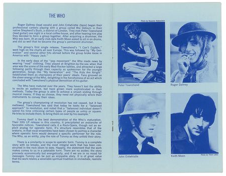 Lot #9029 The Who Six Nights of 'Tommy' Fillmore East Program - Image 2