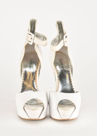 Lot #9282  Prince: Sheila E.'s Personally-Worn and Signed White Bebe Shoes - Image 2