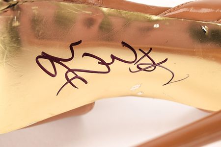 Lot #9281  Prince: Sheila E.'s Personally-Worn and Signed Tan Bebe Shoes - Image 5