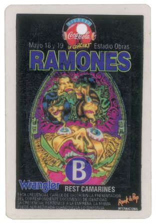 Lot #9171  Ramones Signed 1994 Spain Backstage Pass - Image 3