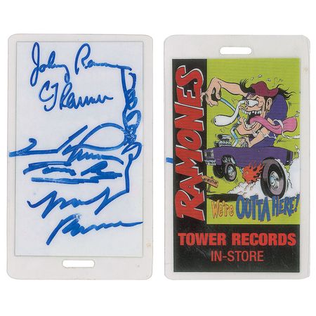 Lot #9187  Ramones Signed Tower Records Pass - Image 1