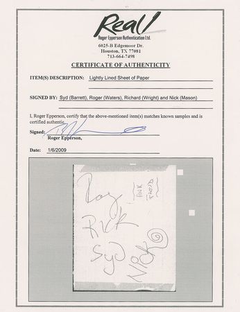 Lot #430 Pink Floyd: Super early 1966 Pink Floyd autographs - Image 3
