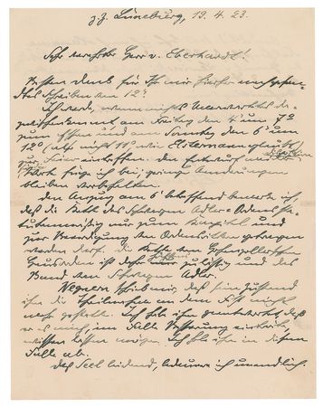 Lot #248 Paul von Hindenburg Handwritten Letter Signed - Image 1