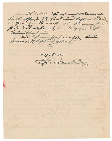 Lot #248 Paul von Hindenburg Handwritten Letter Signed - Image 2