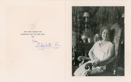 Lot #178 Elizabeth, Queen Mother Christmas Card - Image 1
