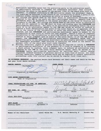 Lot #470 James Brown Signed Document - Image 1