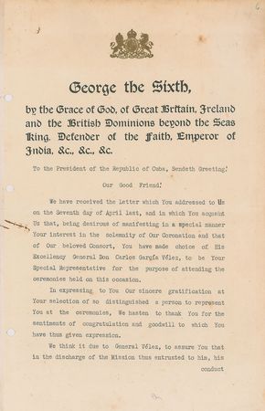 Lot #201 King George VI Signed Document - Image 2
