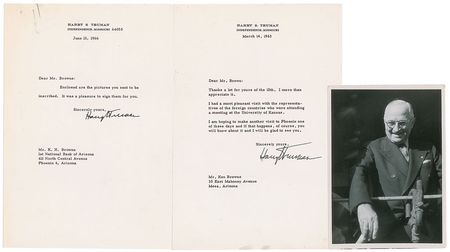 Lot #112 Harry S. Truman Typed Letters Signed - Image 1