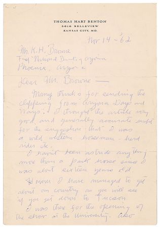 Lot #324 Thomas Hart Benton: 