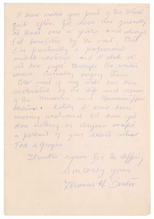 Lot #324 Thomas Hart Benton: 