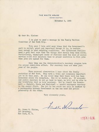 Lot #25 Franklin D. Roosevelt: FDR to the Family