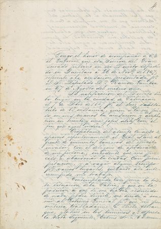 Lot #138 Antonio Lopez de Santa Anna: Santa Anna on his exile from Mexico - Image 1
