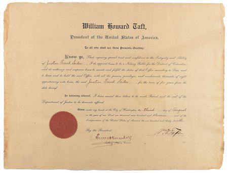 Lot #107 William H. Taft Signed Document - Image 1