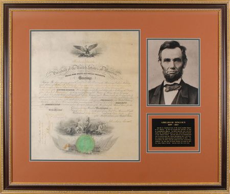 Lot #14 Abraham Lincoln: Naval commission signed