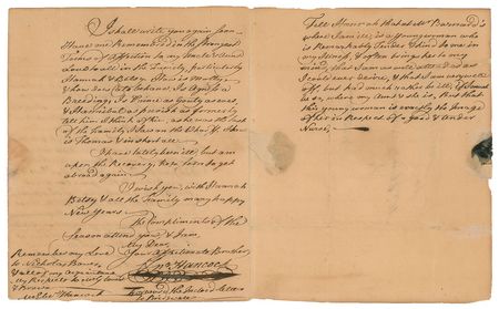 Lot #119 John Hancock: The 23-year-old Hancock writes his brother from 1760 London, relaying good wishes on their sister’s marriage and inquiring about the family slaves - Image 2