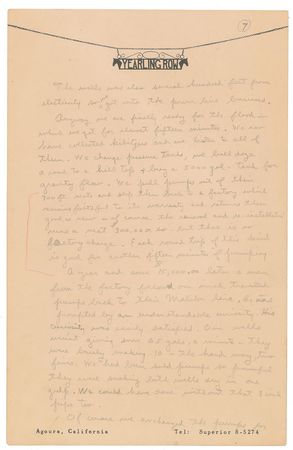 Lot #39 Ronald Reagan: Reagan's handwritten proposal for a 'Yearling Row' radio series?